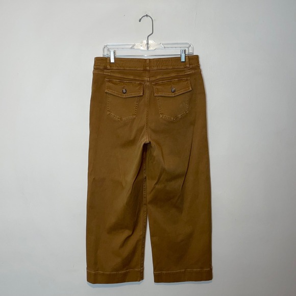 Spanx Stretch Twill High Rise Wide Leg Crop Pants In Toffee Brown Size XL 20312R - Picture 3 of 6